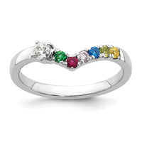 14k WG 6 Birthstone with Diamond with Mother's Ring Mounting-XMR105/6W