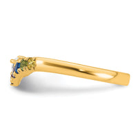 14k 6 Birthstone with Diamond Mother's Ring Mounting-XMR105/6Y