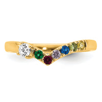 14k 6 Birthstone with Diamond Mother's Ring Mounting-XMR105/6Y