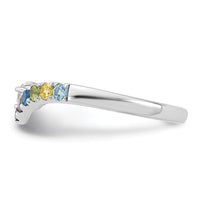 14k WG 7 Birthstone with Diamond with Mother's Ring Mounting-XMR105/7W