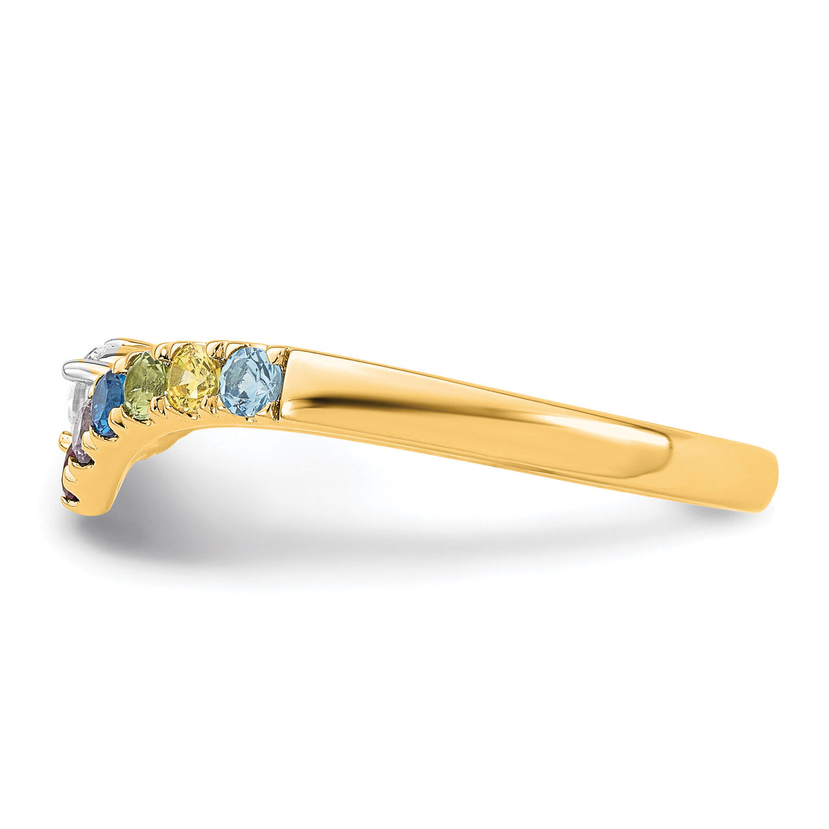 14k 7 Birthstone with Diamond Mother's Ring Mounting-XMR105/7Y