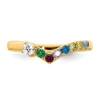 14k 7 Birthstone with Diamond Mother's Ring Mounting-XMR105/7Y