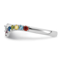 14k WG 8 Birthstone with Diamond with Mother's Ring Mounting-XMR105/8W