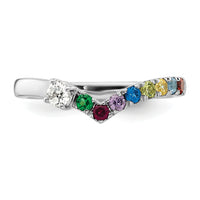 14k WG 8 Birthstone with Diamond with Mother's Ring Mounting-XMR105/8W