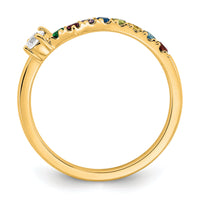 14k 8 Birthstone with Diamond Mother's Ring Mounting-XMR105/8Y