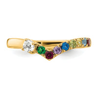 14k 8 Birthstone with Diamond Mother's Ring Mounting-XMR105/8Y