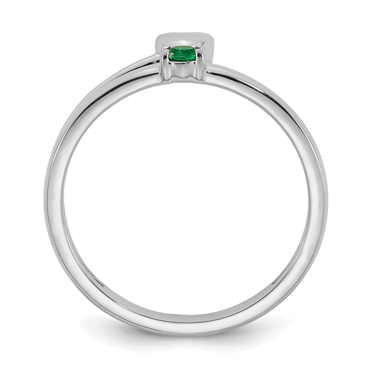 14k White Gold Heart with 1 Birthstone Mother's Ring Mounting-XMR106/1W