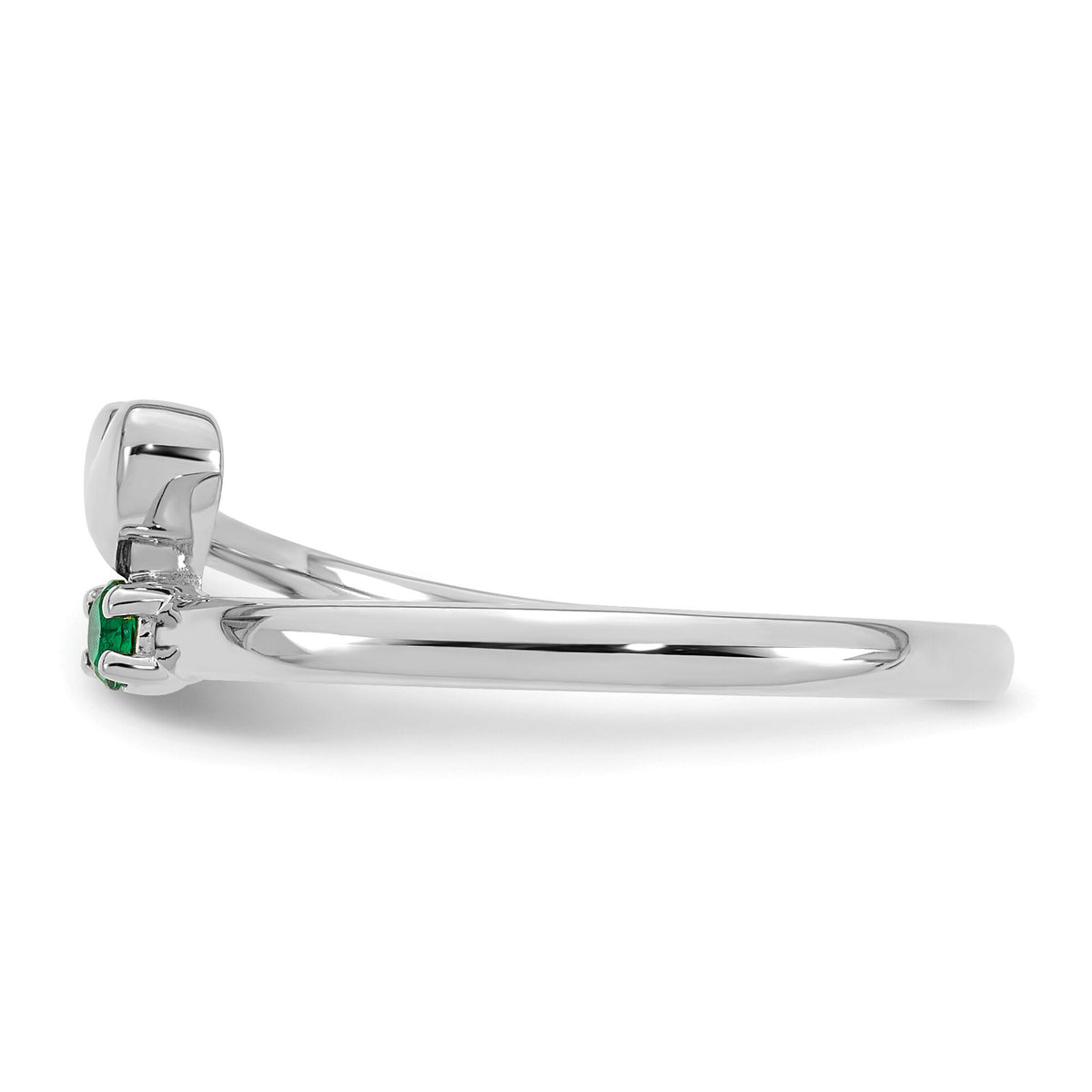 14k White Gold Heart with 1 Birthstone Mother's Ring Mounting-XMR106/1W