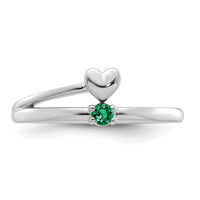 14k White Gold Heart with 1 Birthstone Mother's Ring Mounting-XMR106/1W