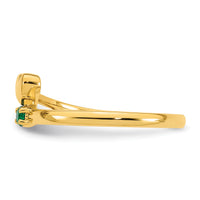 14k Heart with 1 Birthstone Mother's Ring Mounting-XMR106/1Y