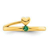 14k Heart with 1 Birthstone Mother's Ring Mounting-XMR106/1Y