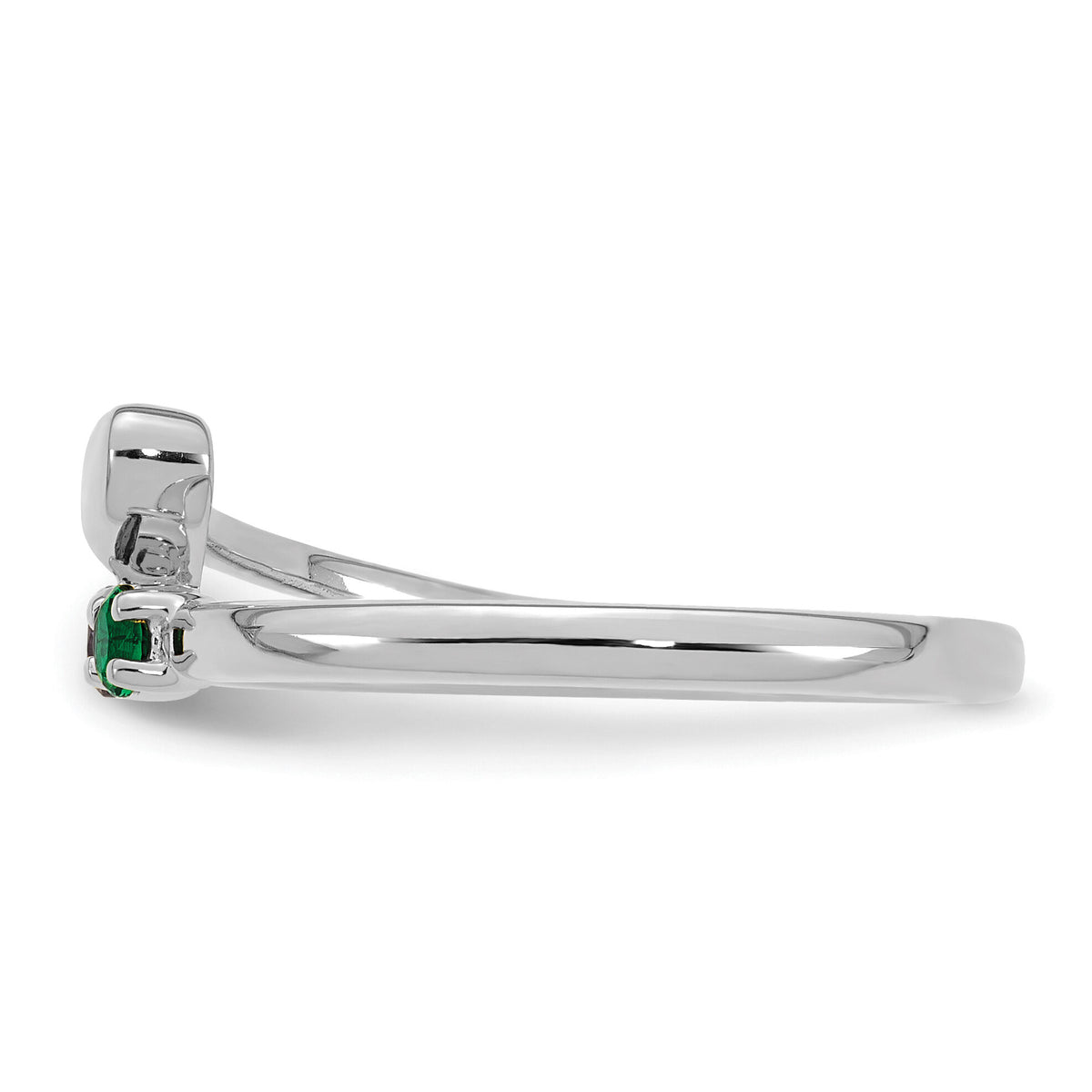 14k White Gold Heart with 2 Birthstone Mother's Ring Mounting-XMR106/2W