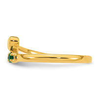 14k Heart with 2 Birthstone Mother's Ring Mounting-XMR106/2Y