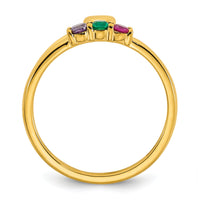 14k Heart with 3 Birthstone Mother's Ring Mounting-XMR106/3Y