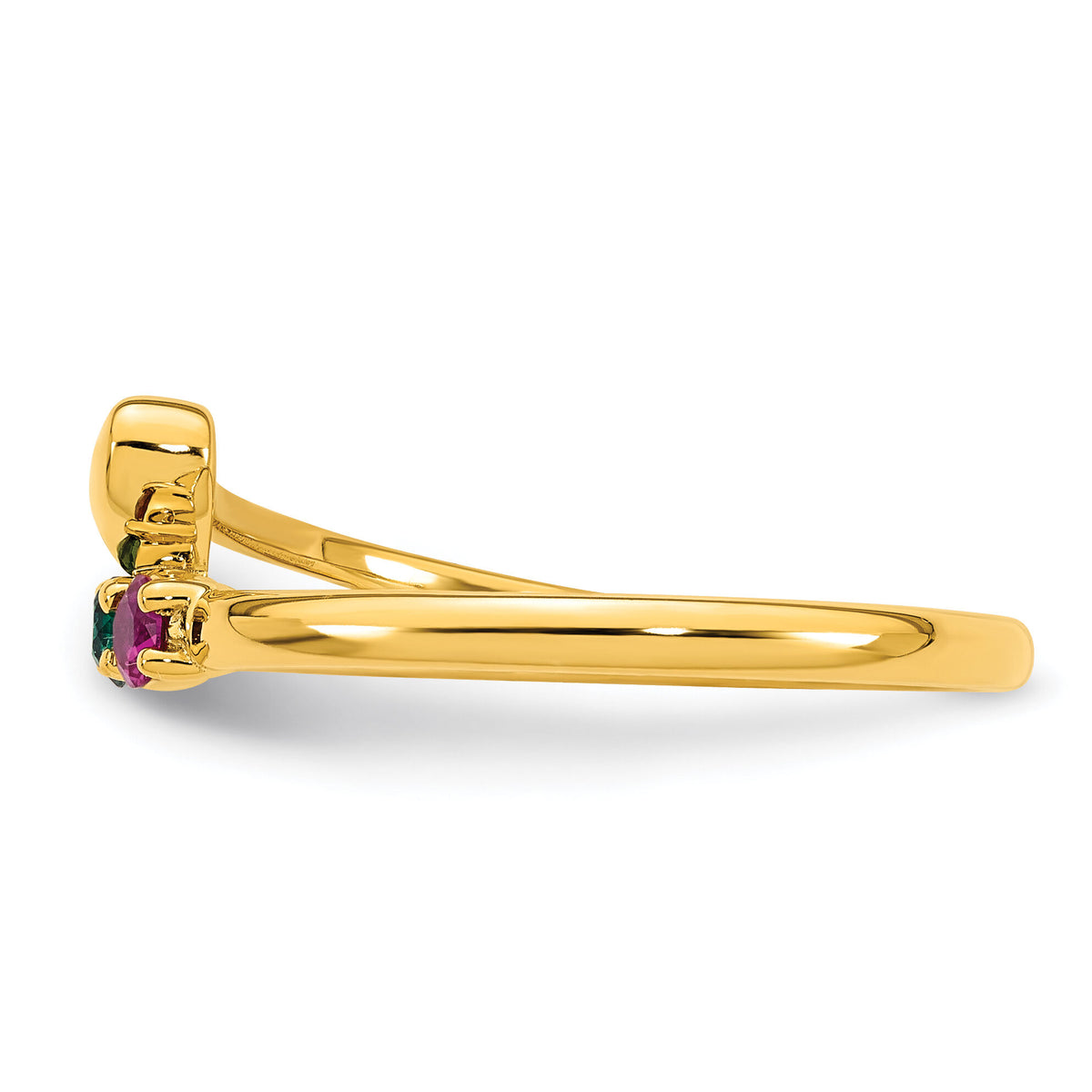 14k Heart with 3 Birthstone Mother's Ring Mounting-XMR106/3Y