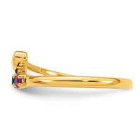 14k Heart with 3 Birthstone Mother's Ring Mounting-XMR106/3Y