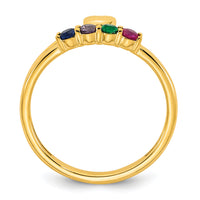 14k Heart with 4 Birthstone Mother's Ring Mounting-XMR106/4Y