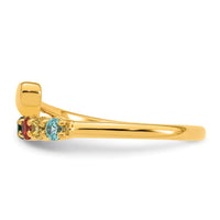 14k Heart with 7 Birthstone Mother's Ring Mounting-XMR106/7Y