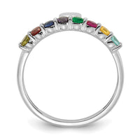 14k White Gold Heart with 8 Birthstone Mother's Ring Mounting-XMR106/8W