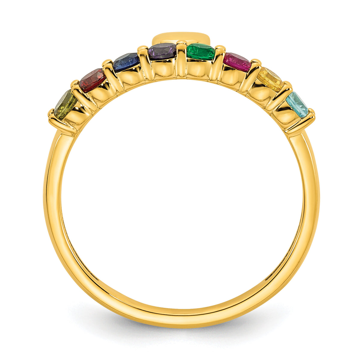 14k Heart with 8 Birthstone Mother's Ring Mounting-XMR106/8Y