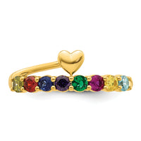 14k Heart with 8 Birthstone Mother's Ring Mounting-XMR106/8Y