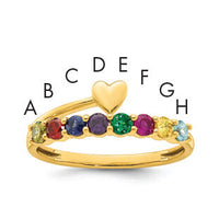 14k Heart with 8 Birthstone Mother's Ring Mounting-XMR106/8Y
