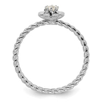 14k WG 1 Birthstone Flower w/ Diamond Mother's Ring Mounting-XMR107/1W