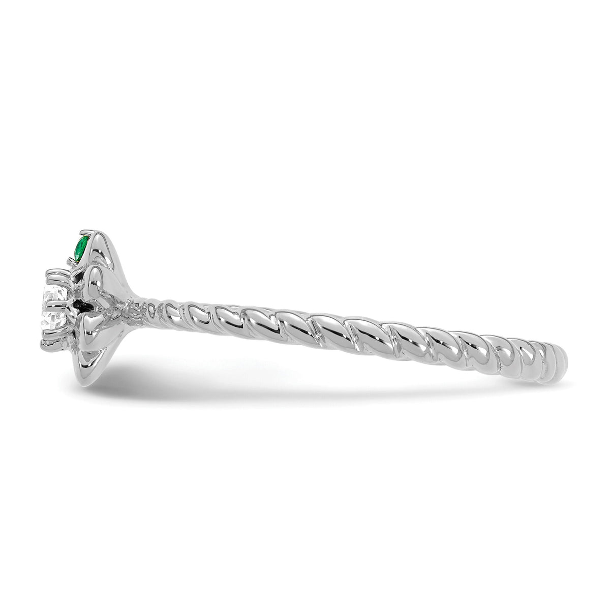 14k WG 1 Birthstone Flower w/ Diamond Mother's Ring Mounting-XMR107/1W