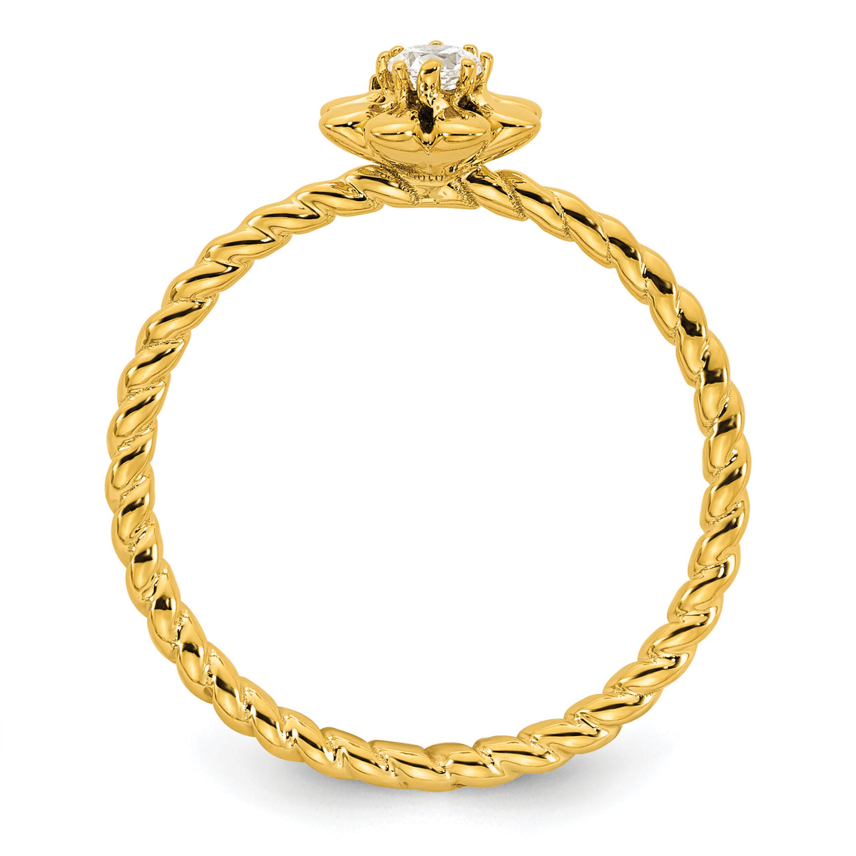 14k 1 Birthstone Flower with Diamond Mother's Ring Mounting-XMR107/1Y