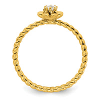 14k 1 Birthstone Flower with Diamond Mother's Ring Mounting-XMR107/1Y
