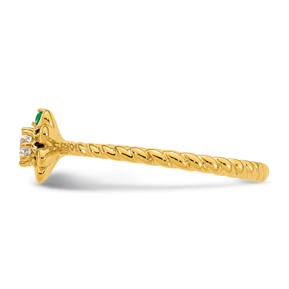 14k 1 Birthstone Flower with Diamond Mother's Ring Mounting-XMR107/1Y