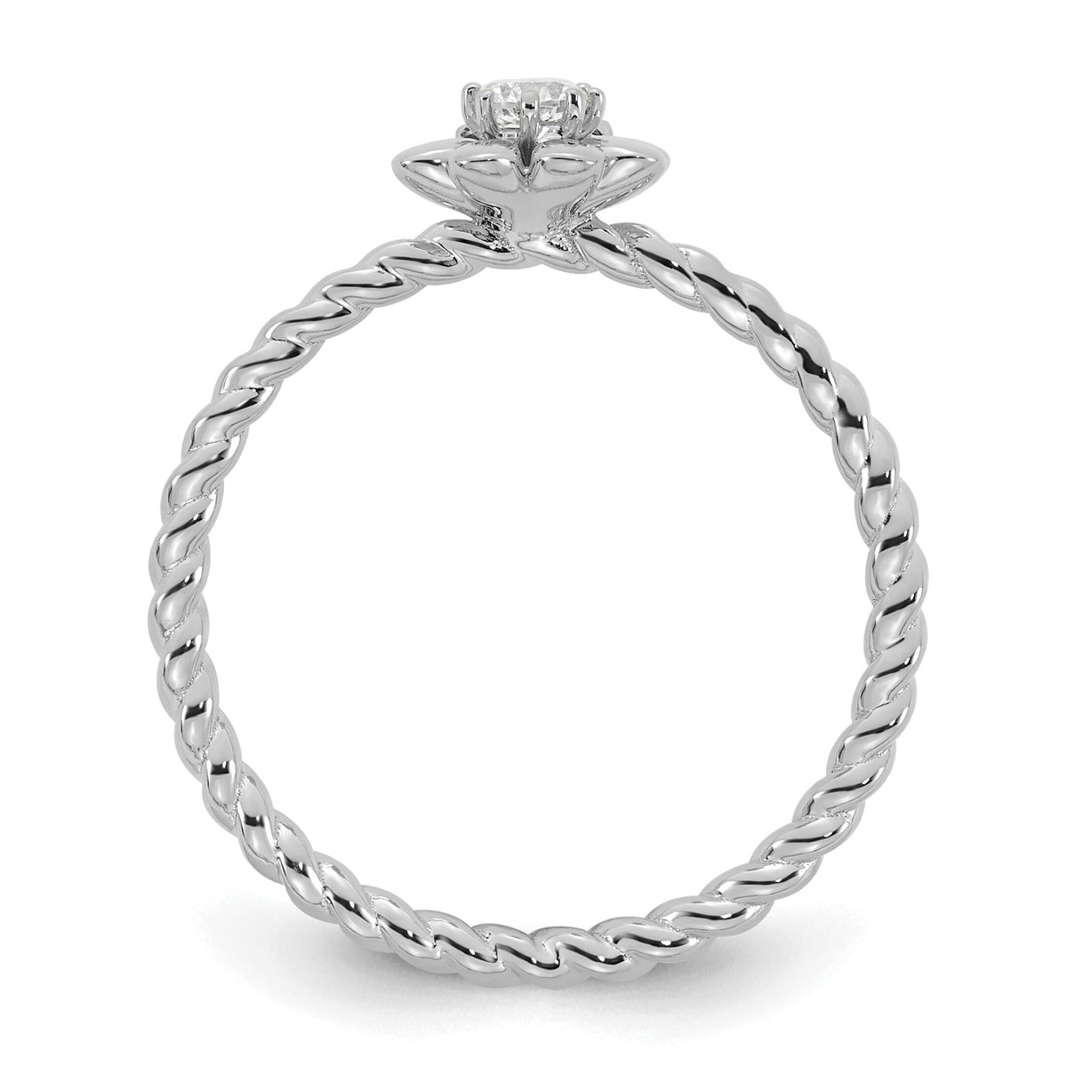 14k WG 2 Birthstone Flower w/ Diamond Mother's Ring Mounting-XMR107/2W