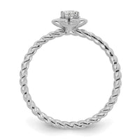 14k WG 2 Birthstone Flower w/ Diamond Mother's Ring Mounting-XMR107/2W
