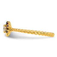 14k 4 Birthstone Flower with Diamond Mother's Ring Mounting-XMR107/4Y