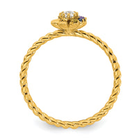 14k 5 Birthstone Flower with Diamond Mother's Ring Mounting-XMR107/5Y