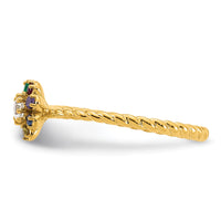 14k 5 Birthstone Flower with Diamond Mother's Ring Mounting-XMR107/5Y
