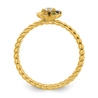 14k 6 Birthstone Flower with Diamond Mother's Ring Mounting-XMR107/6Y