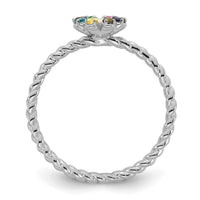 14k WG 8 Birthstone Flower w/ Diamond Mother's Ring Mounting-XMR107/8W