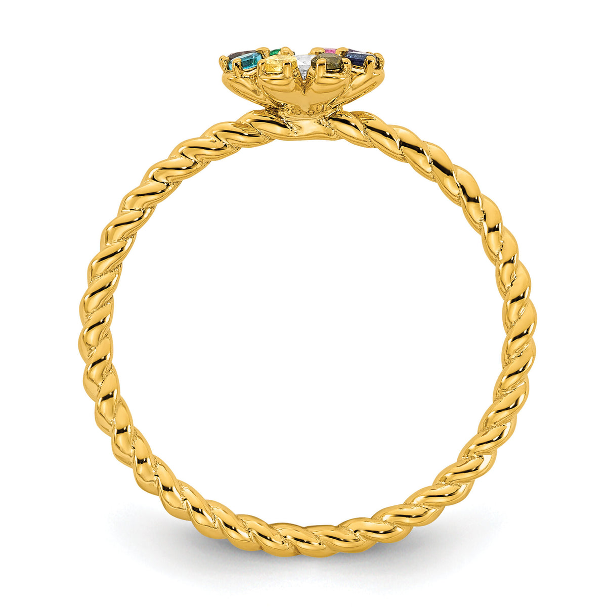 14k 8 Birthstone Flower with Diamond Mother's Ring Mounting-XMR107/8Y