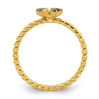 14k 8 Birthstone Flower with Diamond Mother's Ring Mounting-XMR107/8Y