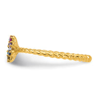 14k 8 Birthstone Flower with Diamond Mother's Ring Mounting-XMR107/8Y
