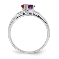14k White Gold Polished 2-Stone Mothers Ring Mounting-XMR10/2W