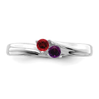 14k White Gold Polished 2-Stone Mothers Ring Mounting-XMR10/2W