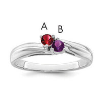 14k White Gold Polished 2-Stone Mothers Ring Mounting-XMR10/2W