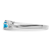 14k White Gold Polished 3-Stone Mothers Ring Mounting-XMR10/3W