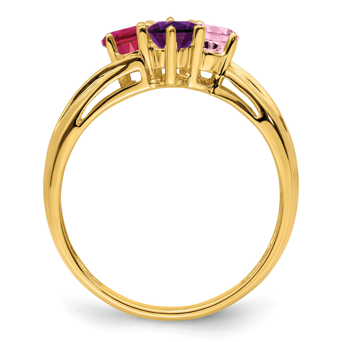 14k Polished 4-Stone Mothers Ring Mounting-XMR10/4