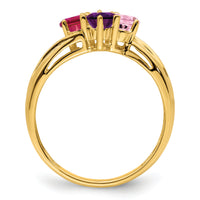 14k Polished 4-Stone Mothers Ring Mounting-XMR10/4