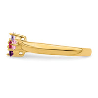 14k Polished 4-Stone Mothers Ring Mounting-XMR10/4