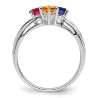 14k White Gold Polished 4-Stone Mothers Ring Mounting-XMR10/4W