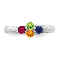 14k White Gold Polished 4-Stone Mothers Ring Mounting-XMR10/4W